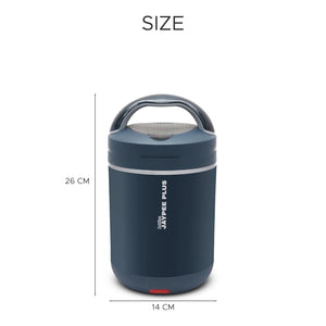 Jaypee Plus Hottline Electric Lunch Box 3-Container | Stainless Steel Tiffin Box for Office & Travel | Shockproof, BPA Free, Reheat Food in 30 Min, 1.5L | Men & Women | Dark Blue